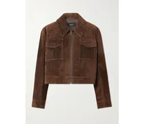 Helen Verkürzte Jacke Aus Veloursleder - Braun