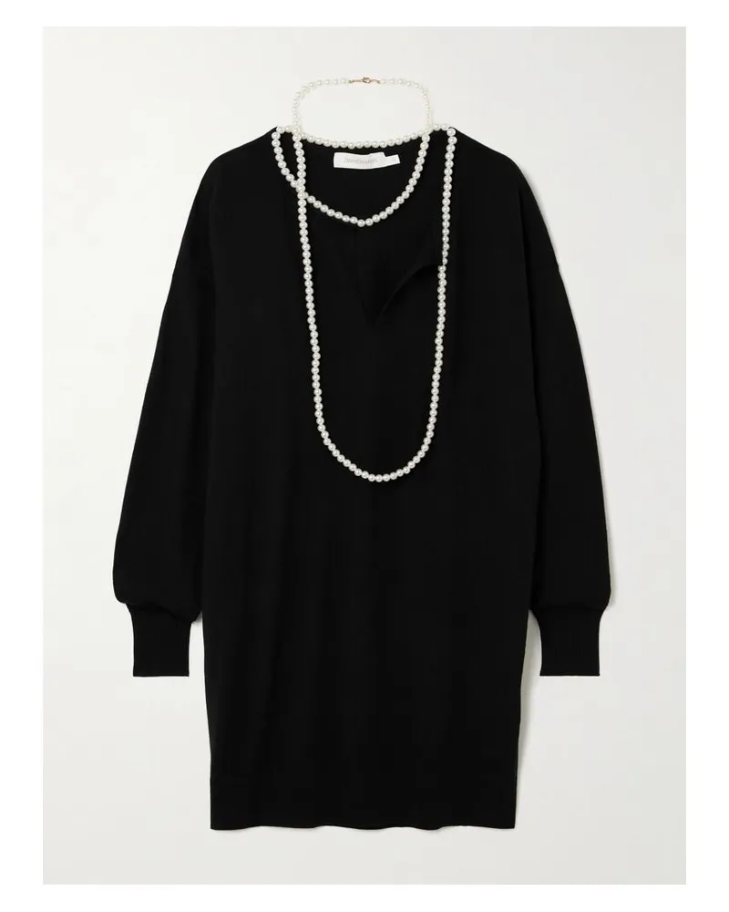 Zimmermann Crush Minikleid Aus Wolle Mit Kunstperlen - Schwarz Schwarz