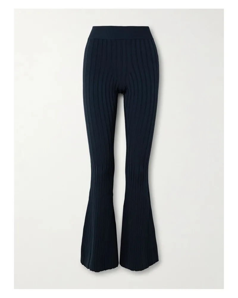 Stella McCartney Schlaghose Aus Rippstrick - Blau Blau