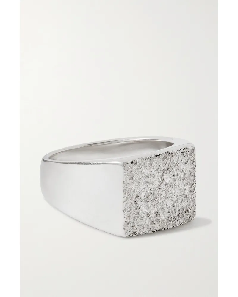 BLEUE BURNHAM Net Sustain Mini Garden Siegelring Aus Recyceltem Sterlingsilber Silber