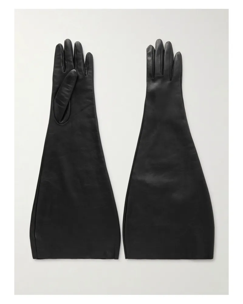 Saint Laurent Handschuhe Aus Leder - Schwarz Schwarz