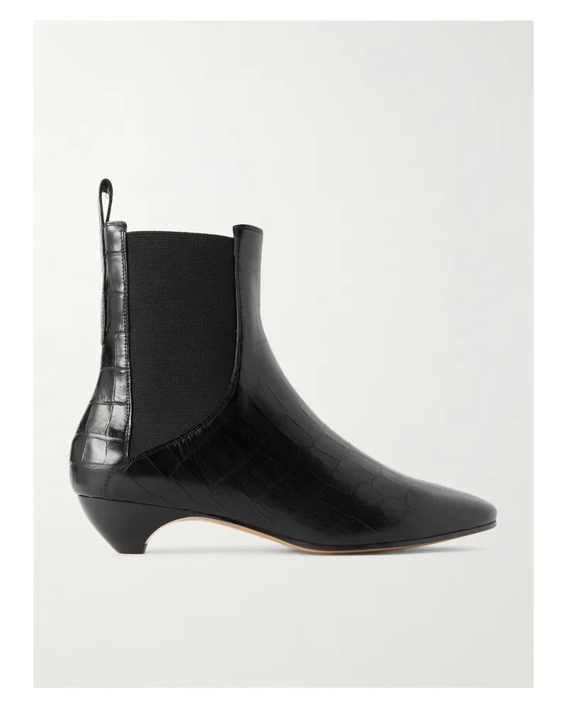 Le Monde Béryl Allegra Chelsea Boots Aus Leder Mit Krokodileffekt - Schwarz Schwarz