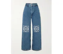 Anagram Hoch Sitzende Jeans Mit Weitem Bein Und Applikationen - Blau