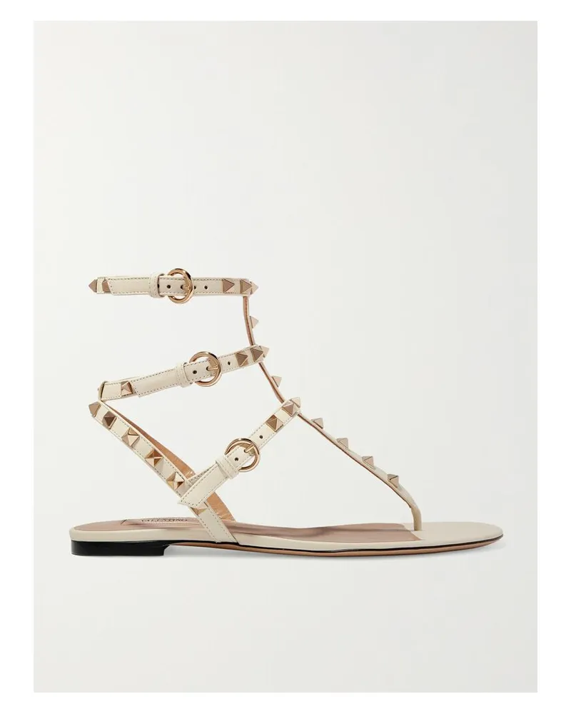 Valentino Garavani Rockstud Sandalen Aus Leder - Elfenbein Elfenbein