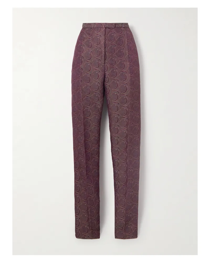 Dries van Noten Eng Geschnittene Hose Aus Jacquard - Lila Lila