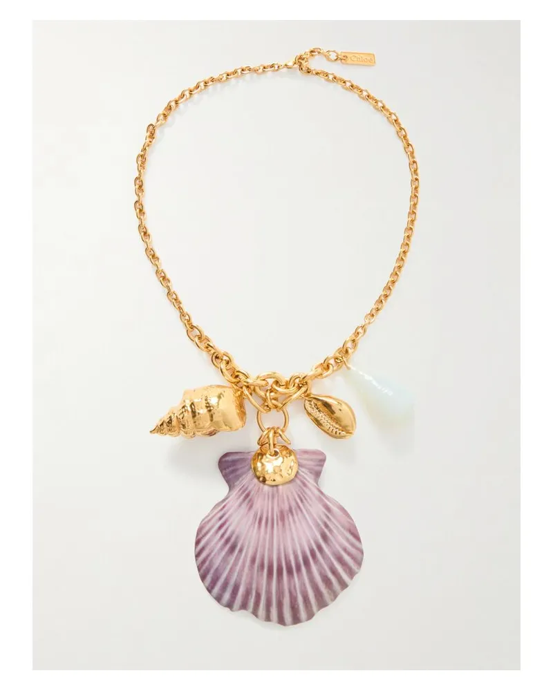 Chloé Goldfarbene Kette Mit Details Aus Harz - Lila Lila