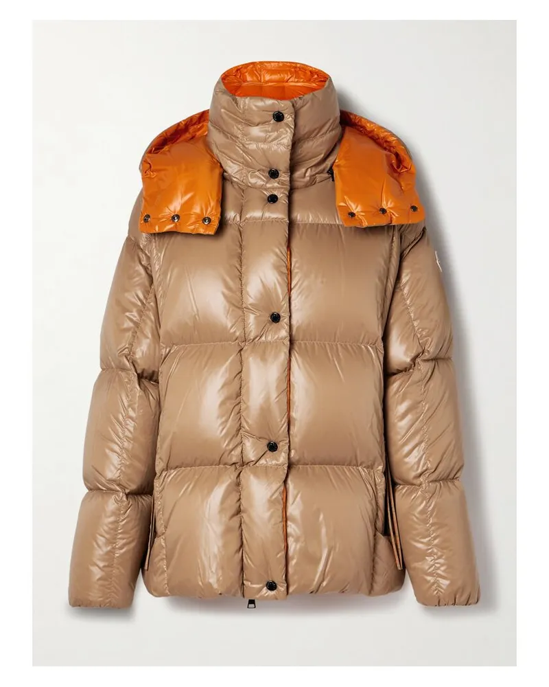 Moncler Parana Daunenjacke Aus Wattiertem Shell Mit Steppmuster Und Kapuze - Braun Braun