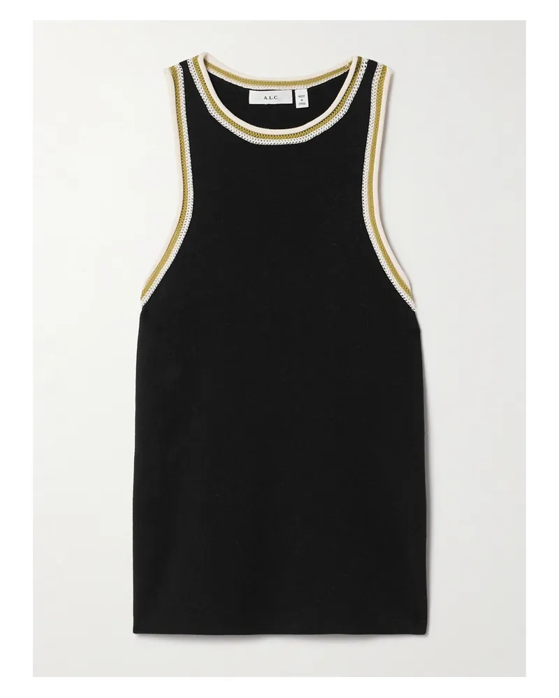 A.L.C. Nelly Tanktop Aus Twill Aus Einer Baumwollmischung Mit Häkelbesätzen - Schwarz Schwarz