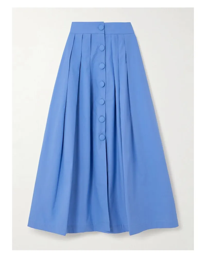 DESTREE Irving Midirock Aus Baumwollpopeline Mit Falten - Blau Blau