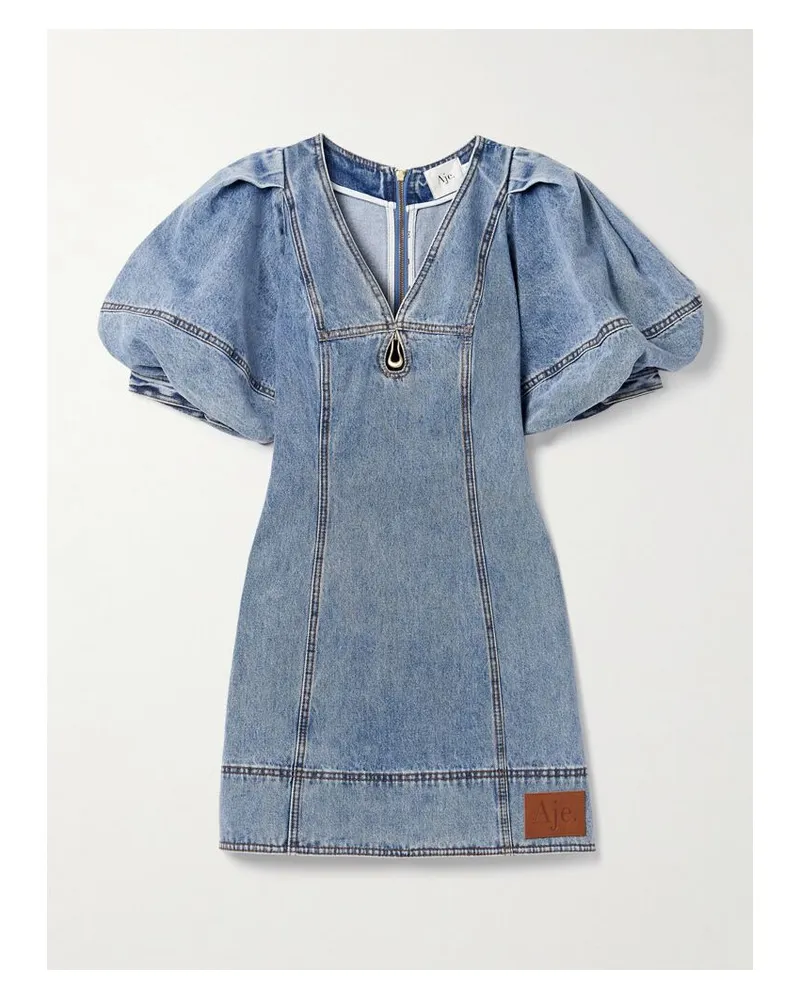 Aje. Juno Mini-jeanskleid Mit Cut-out Und Verzierung - Blau Blau