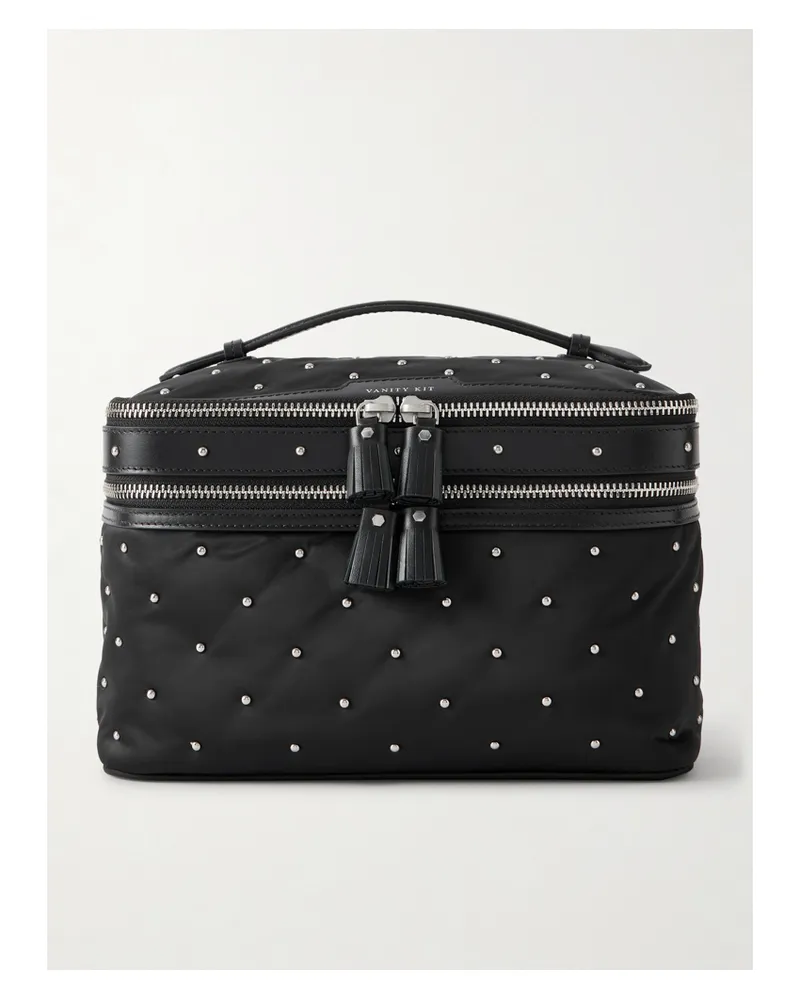 Anya Hindmarch Vanity Kit Kosmetiktasche Aus Shell Mit Nieten Und Lederbesätzen - Schwarz Schwarz