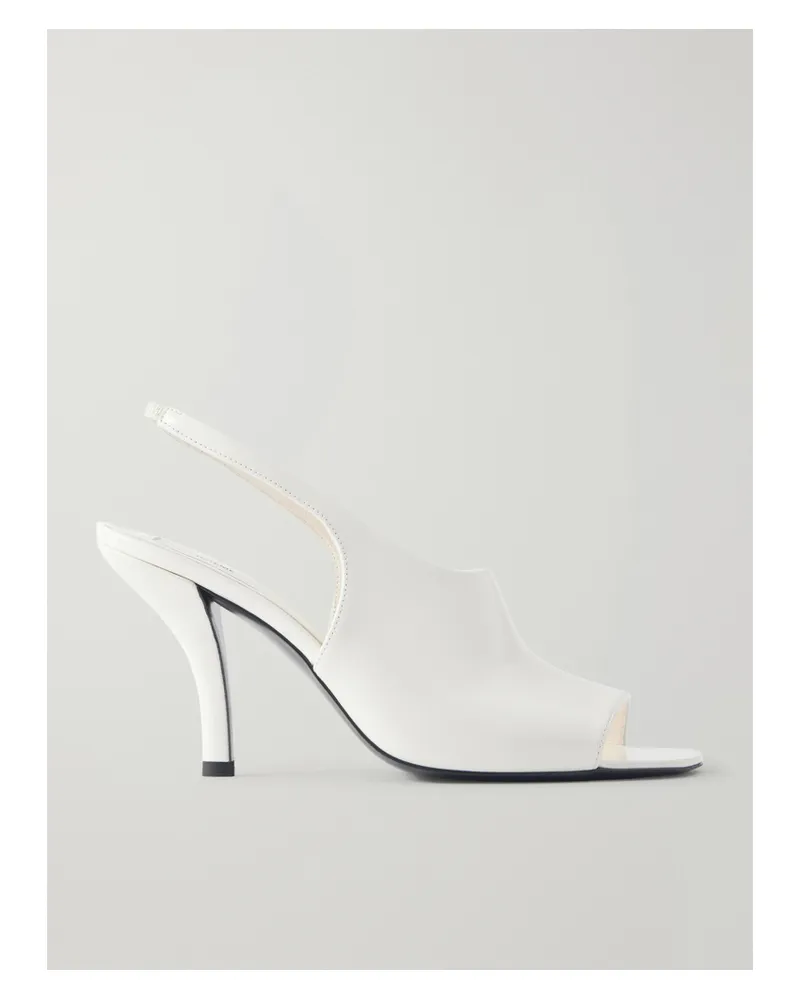 Totême Slingback-sandalen Aus Glanzleder - Wollweiß Wollweiß