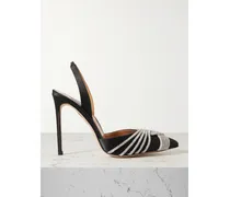 Gatsby 105 Slingback-sandalen Aus Satin Mit Kristallen - Schwarz