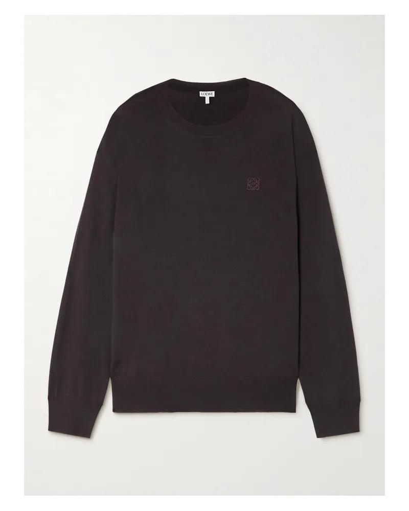 Loewe Wollpullover Mit Stickerei - Braun Braun