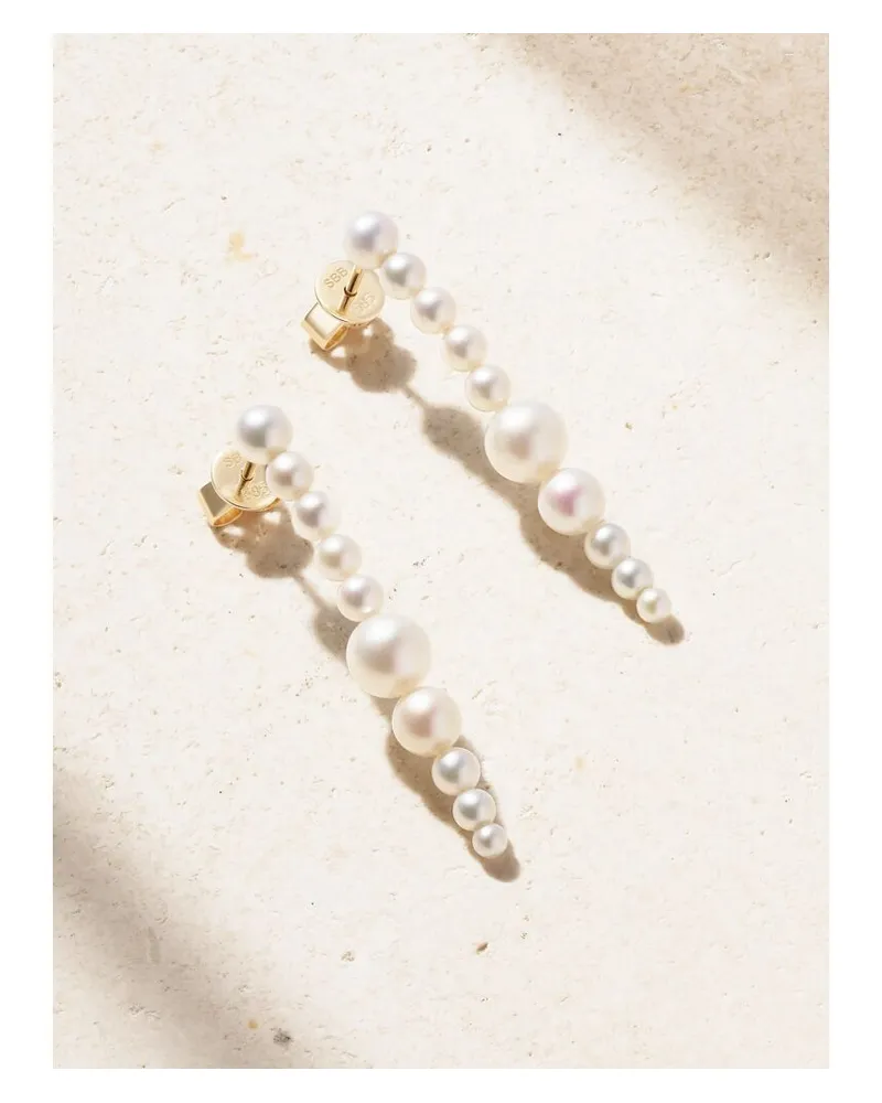 Sophie Bille Brahe Sienna Moon Perlenohrhänger Mit Details Aus Recyceltem 14 Karat Gold Gold