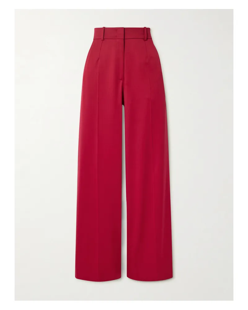 Another Tomorrow Hose Mit Weitem Bein Aus Einer Wollmischung - Rot Rot