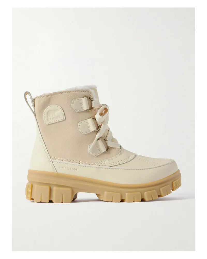 Sorel Torino V Stiefel Aus Veloursleder Mit Besätzen Aus Shearling-imitat Und Leder - Creme Creme
