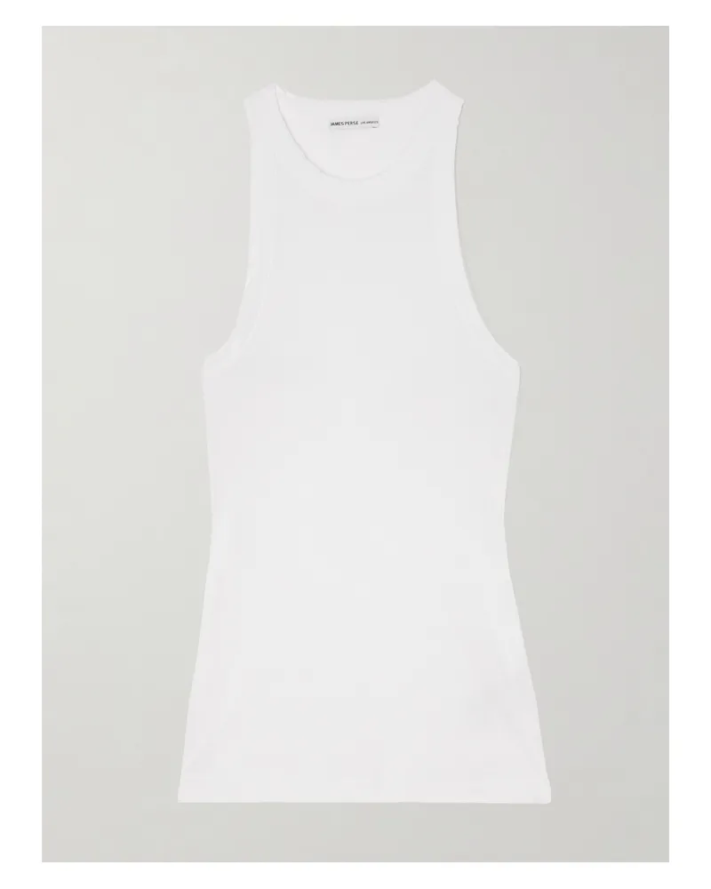 James Perse Tanktop Aus Gerippter Supima®-baumwolle Mit Stretch-anteil - Weiß Weiß