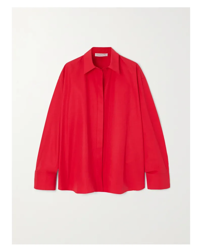 Valentino Garavani Hemd Aus Baumwollpopeline - Rot Rot