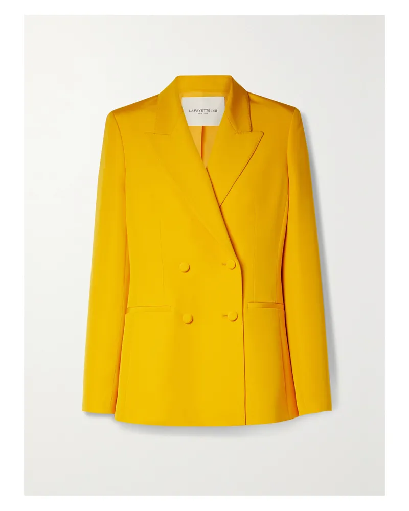 Lafayette148 Doppelreihiger Blazer Aus Einer Woll-seidenmischung - Gelb Gelb