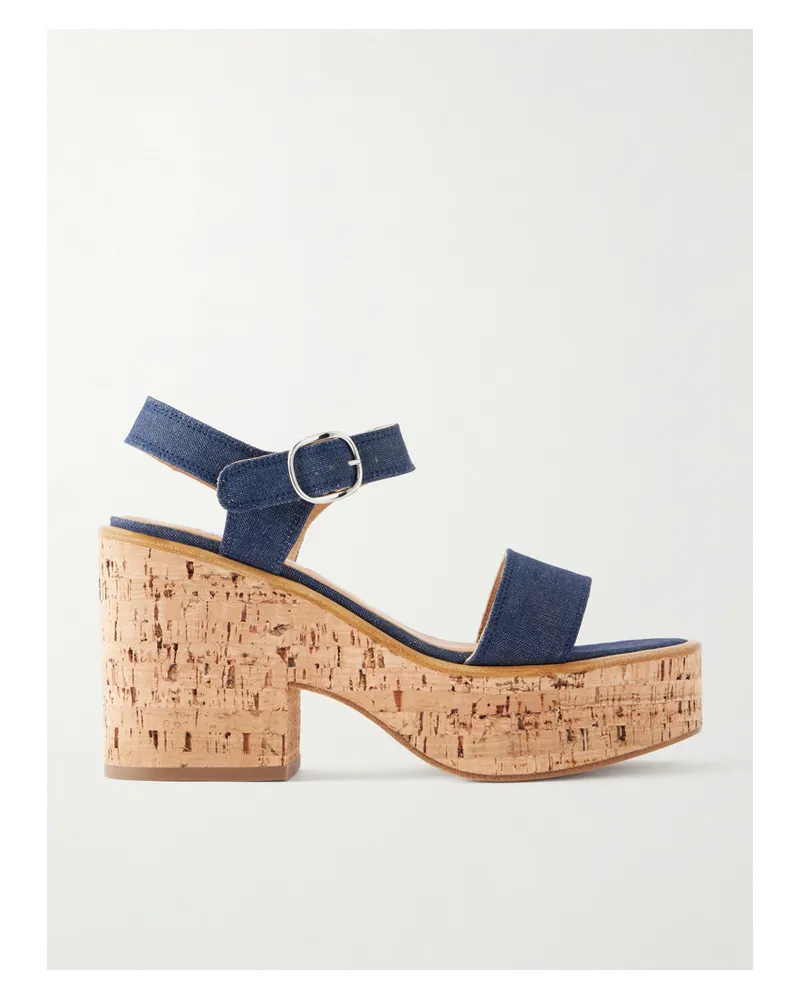 Gabriela Hearst Sardis Denim Sandals - Blue Blue