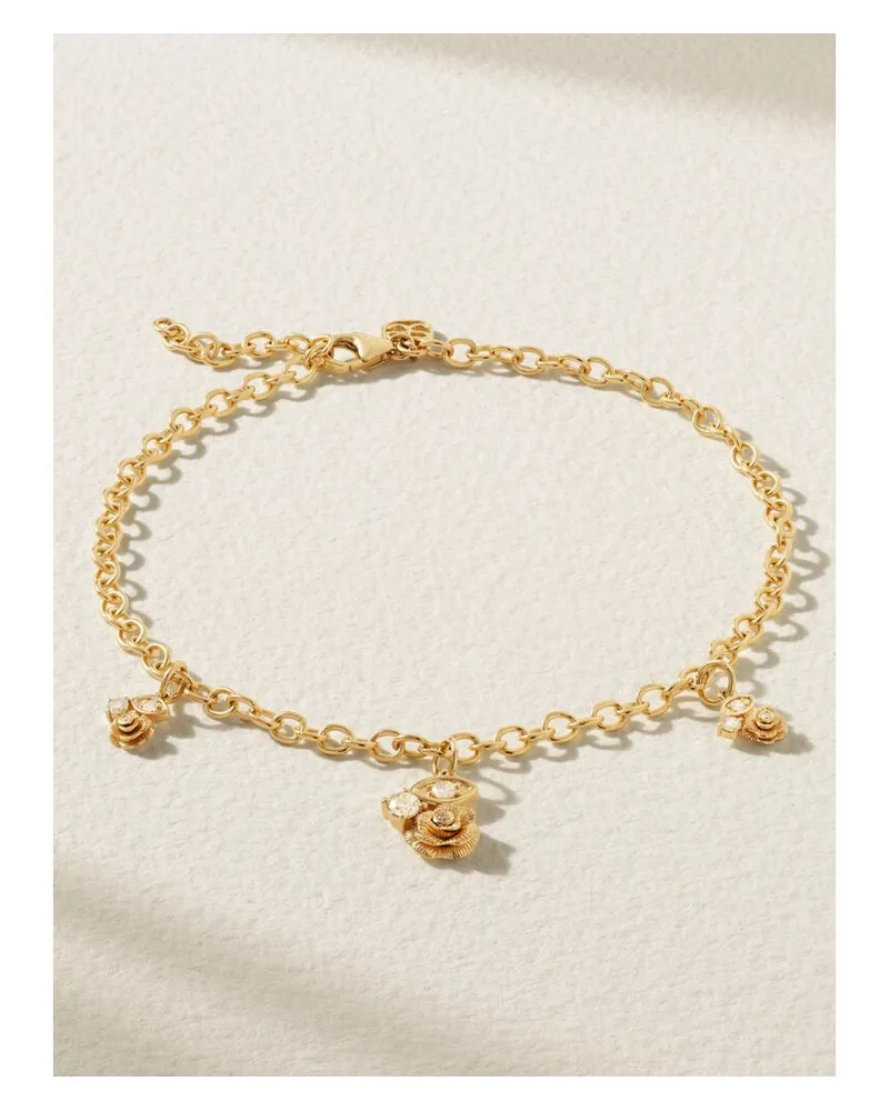 Sydney Evan Marquise Eye Rose Fußkettchen Aus 14 Karat Gold Mit Diamanten Gold