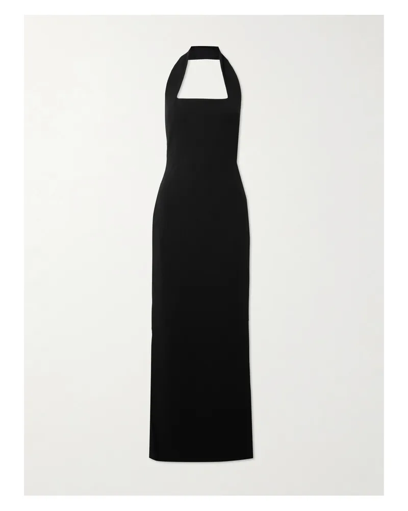 Solace London Illona Neckholder-robe Aus Crêpe - Schwarz Schwarz