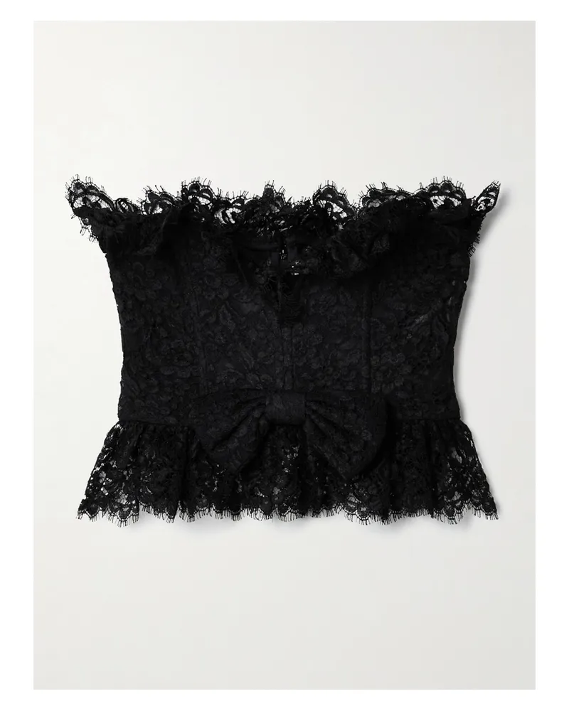Alessandra Rich Bustier Aus Spitze Mit Schleife - Schwarz Schwarz