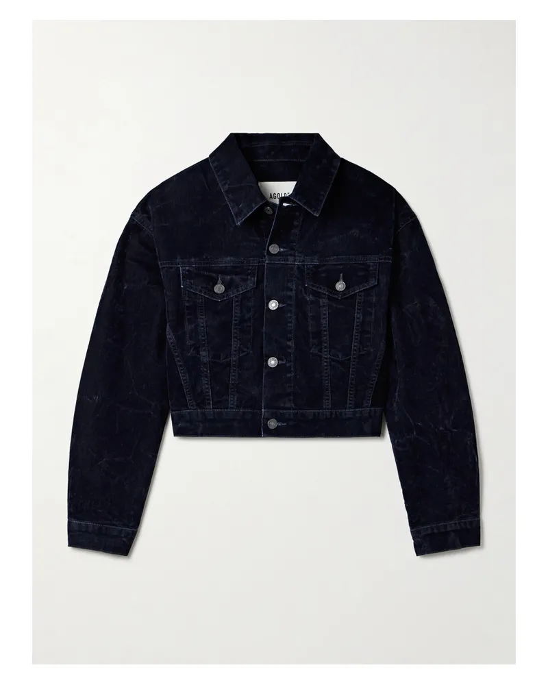 AGOLDE Radley Verkürzte Jacke Aus Samt Aus Einer Baumwollmischung - Blau Blau
