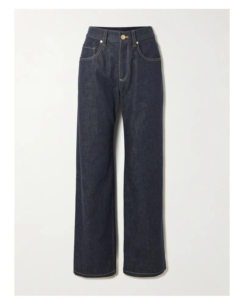 Brunello Cucinelli High-rise Straight-leg Jeans - Blue Blue