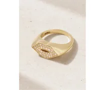 Lips Ring aus 14 Karat  mit Diamanten