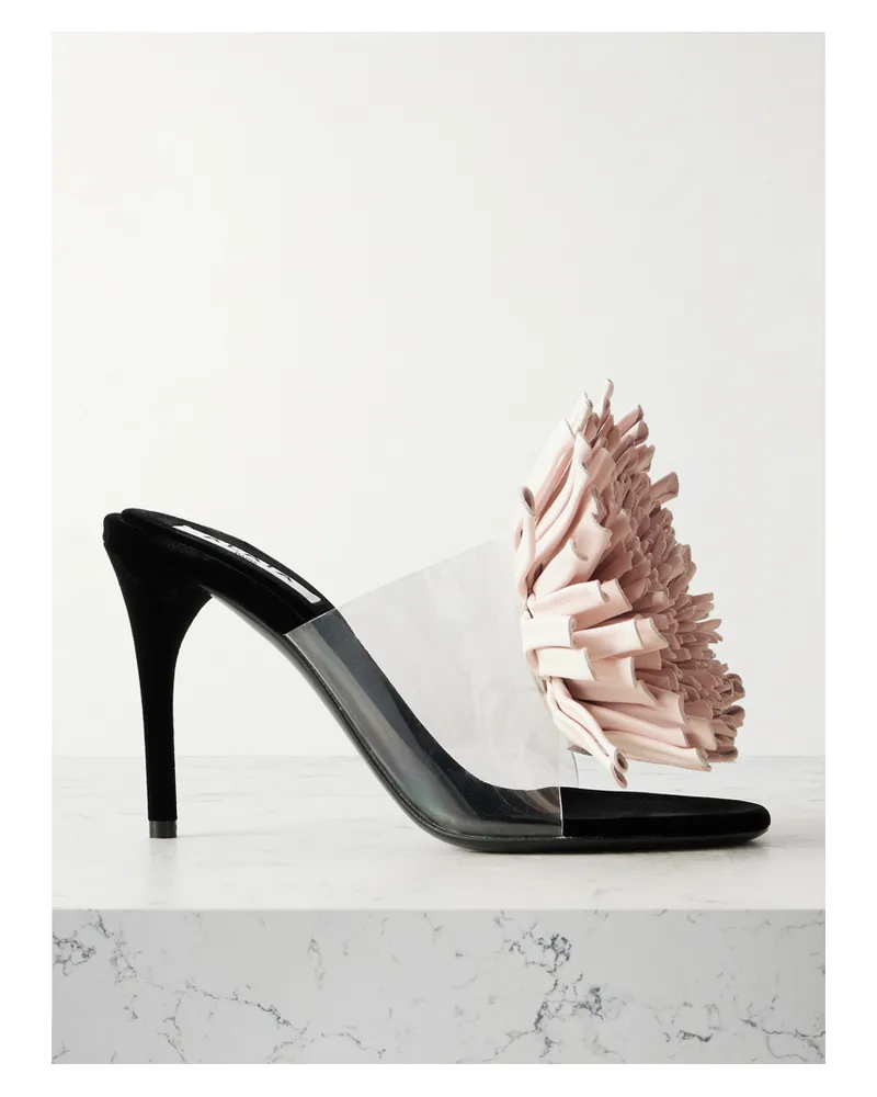 Alaïa Mules Aus Samt Mit Leder- Und Pvc-besatz - Pink Pink