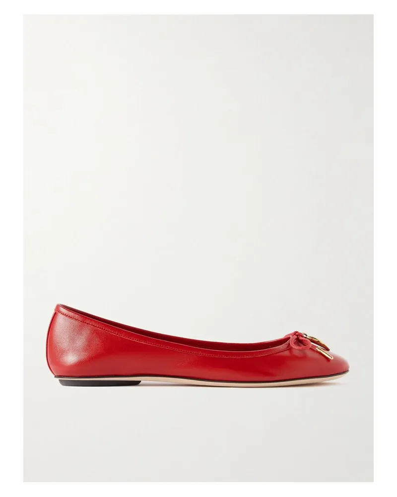 Chloé Iris Ballerinas Aus Leder Mit Verzierungen - Rot Rot