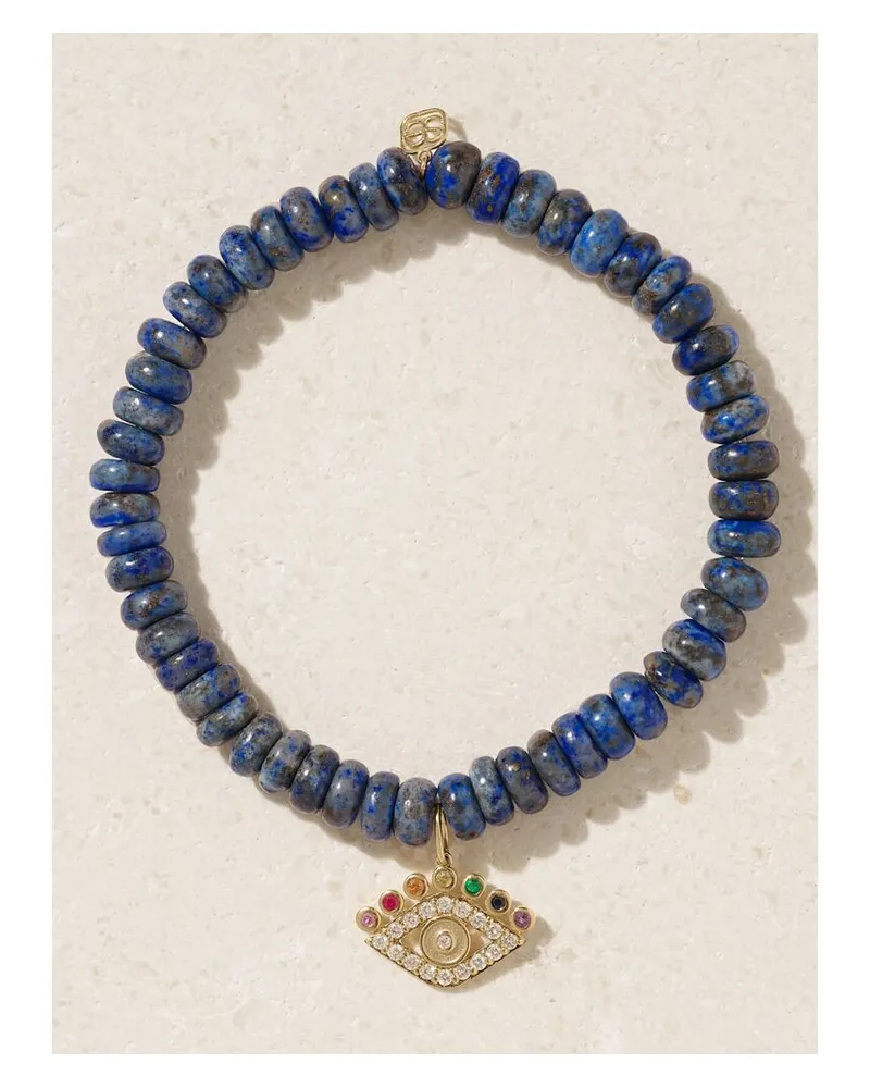 Sydney Evan Evil Eye Armband Mit Details Aus 14 Karat Gold Und Mehreren Steinen Gold