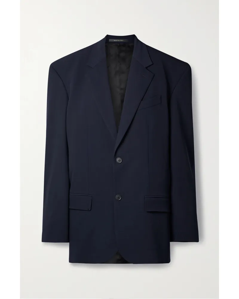 Balenciaga Oversized-blazer aus Einer Wollmischung Blau