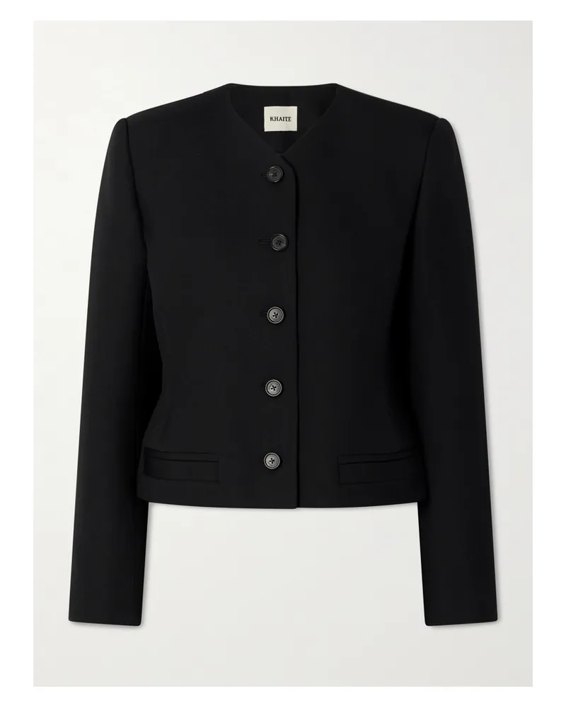 KHAITE Nara Grain De Poudre Wool Jacket - Black Black