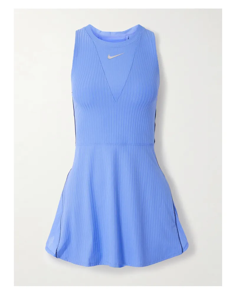 Nike Nikecourt Slam Tennis-kleid Aus Dri-fit-material Mit Mesh-einsätzen - Blau Blau