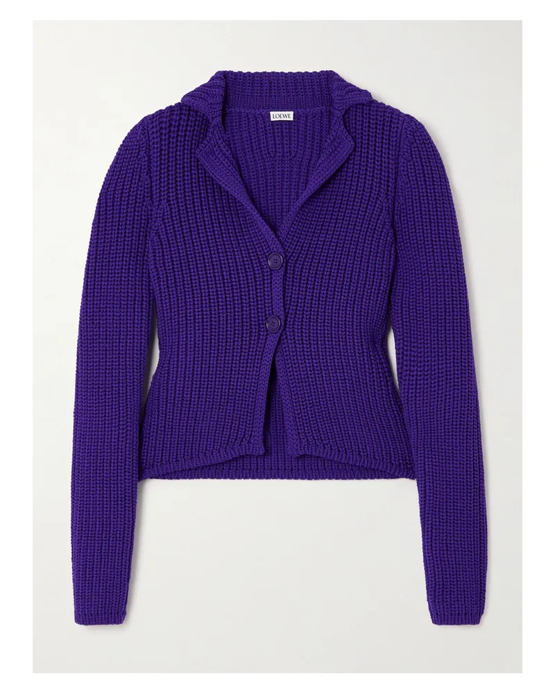 Loewe Cardigan In Rippstrick - Lila Lila