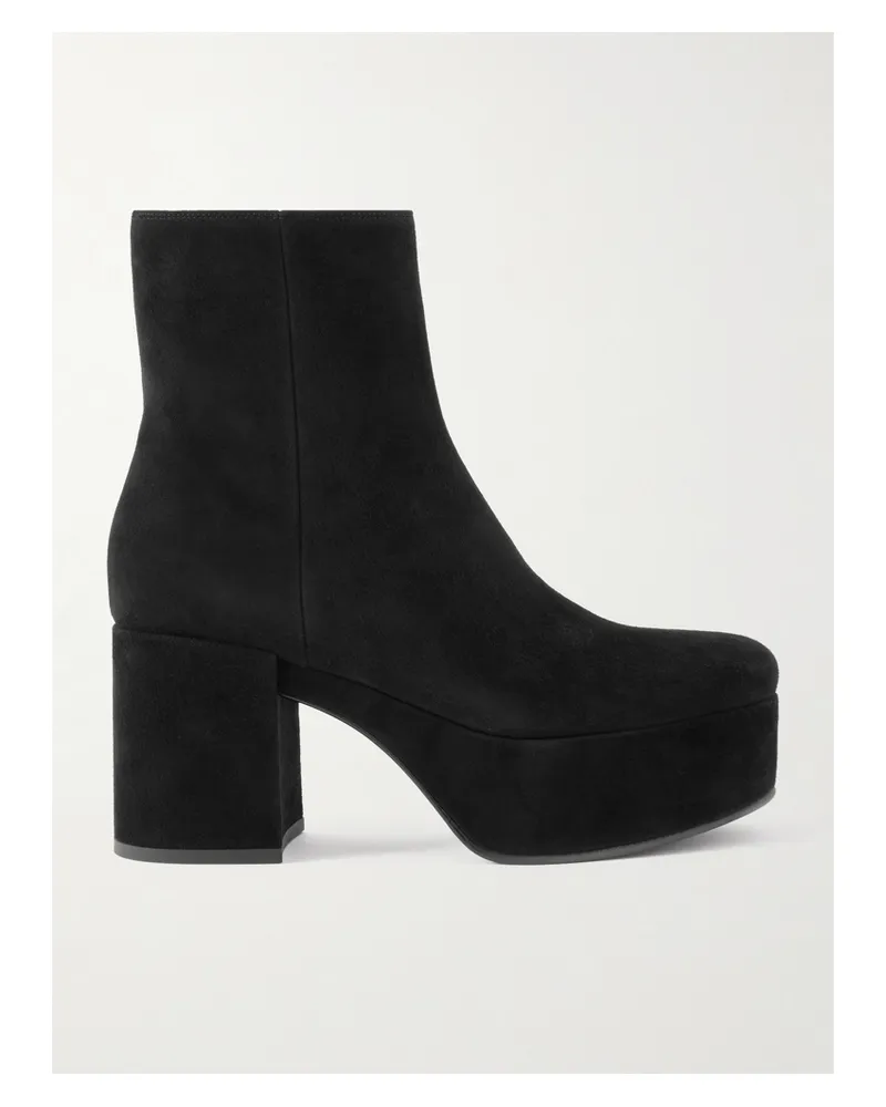 Gianvito Rossi 35 Suede Ankle Boots - Black Black