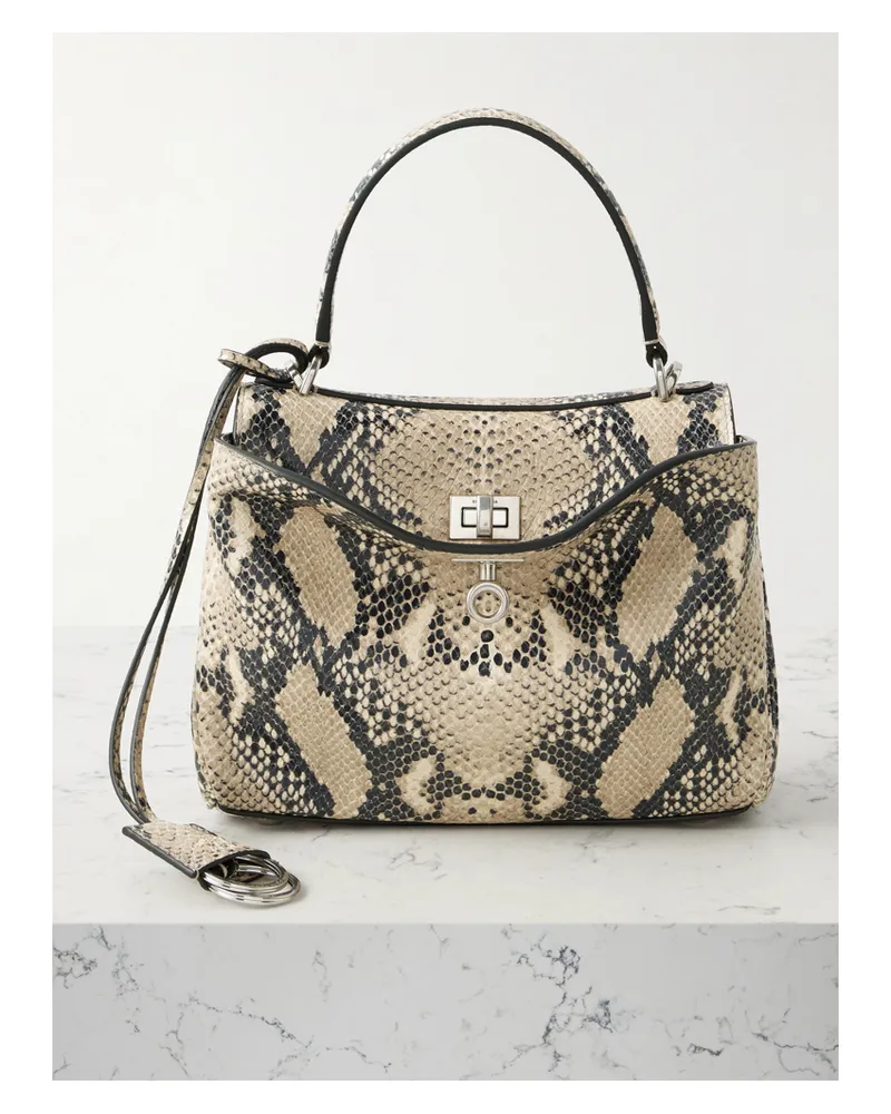 Balenciaga Rodeo Mini Snake-effect Leather Tote - Animal print Animal