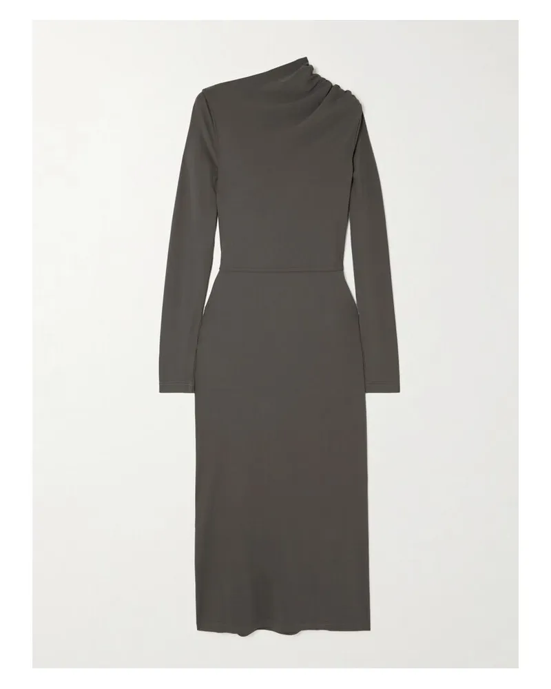 Totême Maxikleid Aus Stretch-jersey Mit Falten - Grau Grau