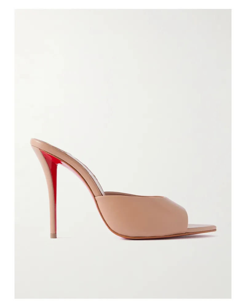 Christian Louboutin Miss Z 100 Leather Mules - Neutrals Neutrals