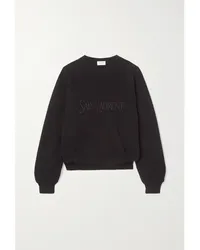 Saint Laurent Sweatshirt aus Baumwoll-jersey mit Stickerei Schwarz