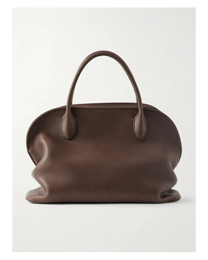 The Row Agnes Textured-leather Tote - Brown Brown