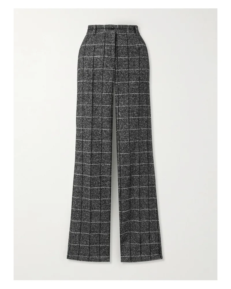 Dolce & Gabbana Hose Mit Weitem Bein Aus Einer Karierten Wollmischung - Grau Grau