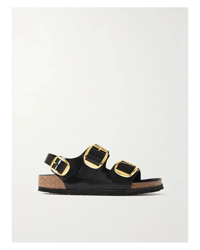 Birkenstock Milano Glossed-leather Slingback Sandals - Black Black