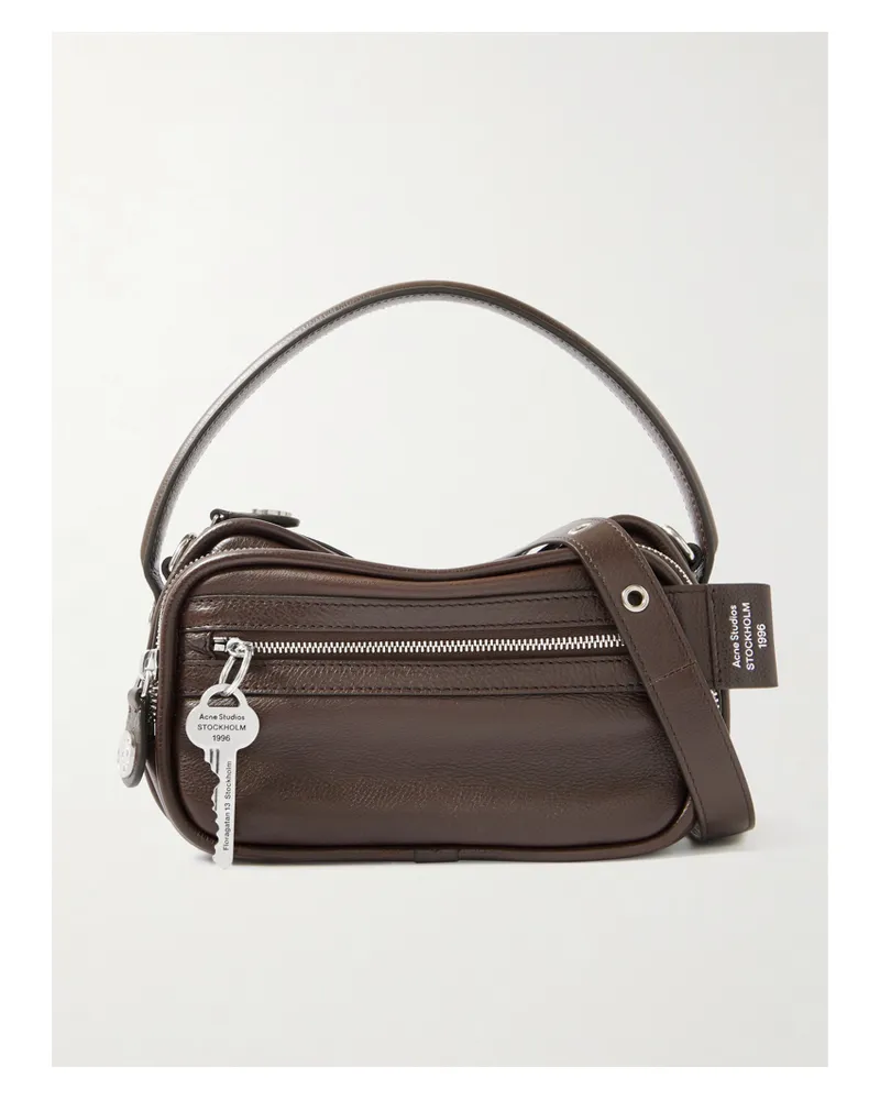 Acne Studios Camero Kit Embellished Leather Shoulder Bag - Brown Brown