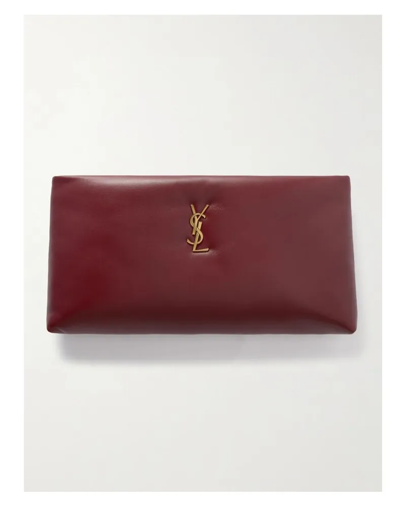 Saint Laurent Calypso Long Wattierter Beutel Aus Leder - Burgunder Burgunder