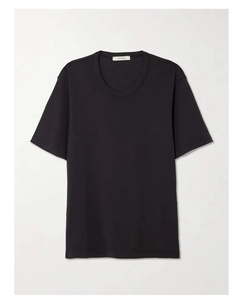 Christophe Lemaire T-shirt Aus Biobaumwoll-jersey - Schwarz Schwarz