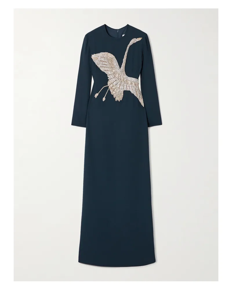 COSTARELLOS Nadine Robe Aus Crêpe Mit Kristallen - Blau Blau